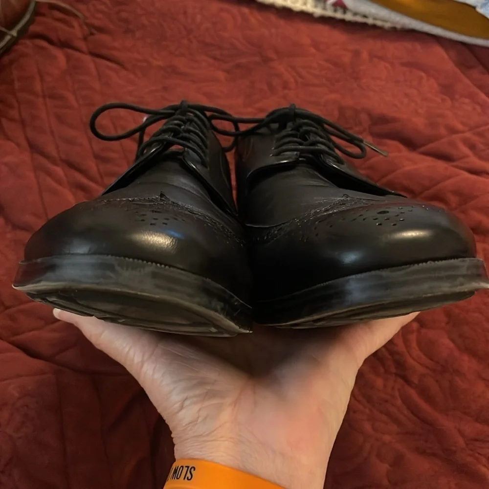 Cole Haan Men's Grand .0S Wingtip Oxford Dress Shoes Black‎ Size 12M preowned